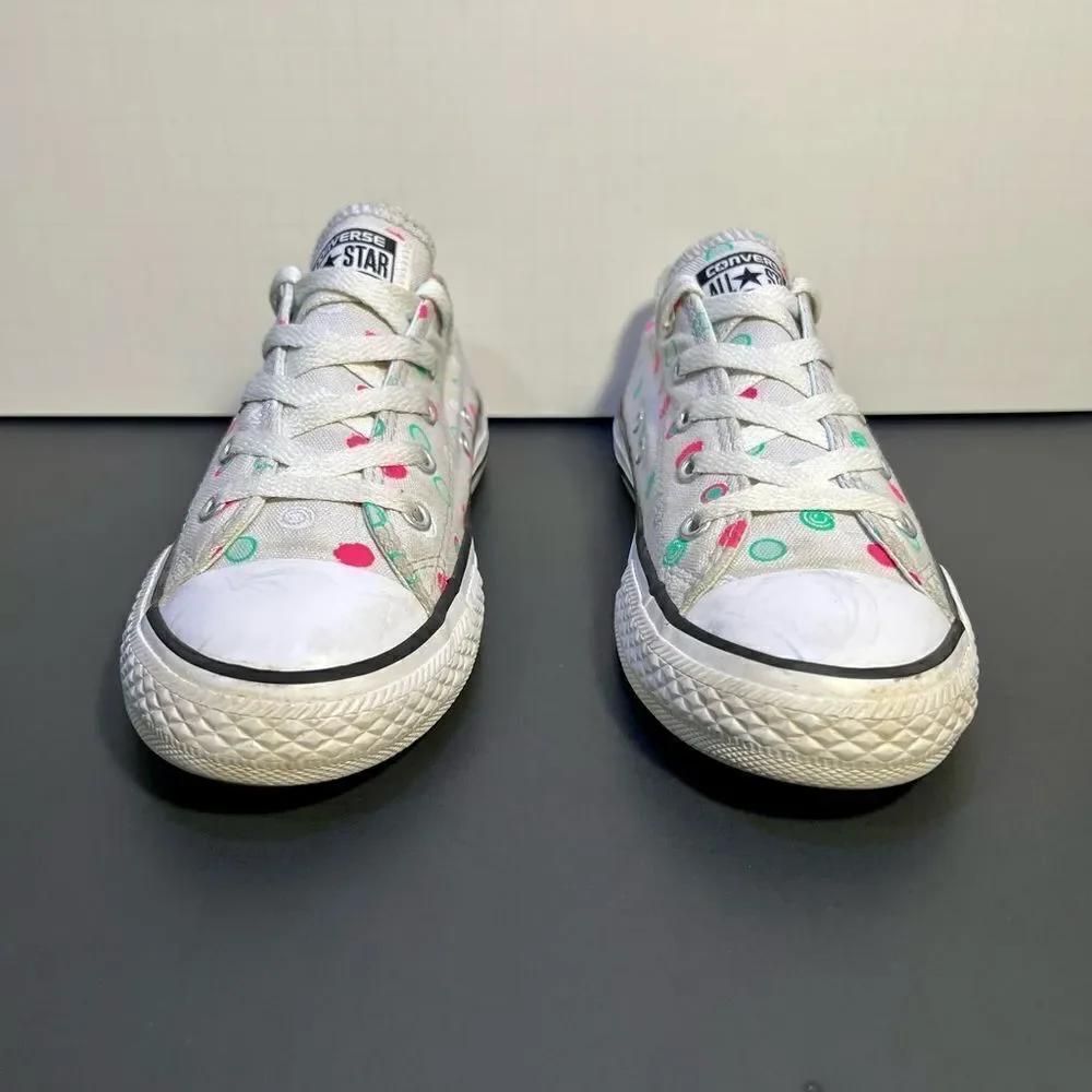 Little Girls CONVERSE All Star Ox Polka Dot Mouse Neo Gray Sneakers / Size 3